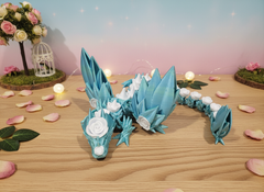 Rosewing Dragon - Articulated Crystal Fidget Toy - Blue 3