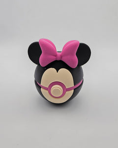 Minnie Mouse Pokeball - 3D Printed Figure, Cartoon Mashup Decor 2
