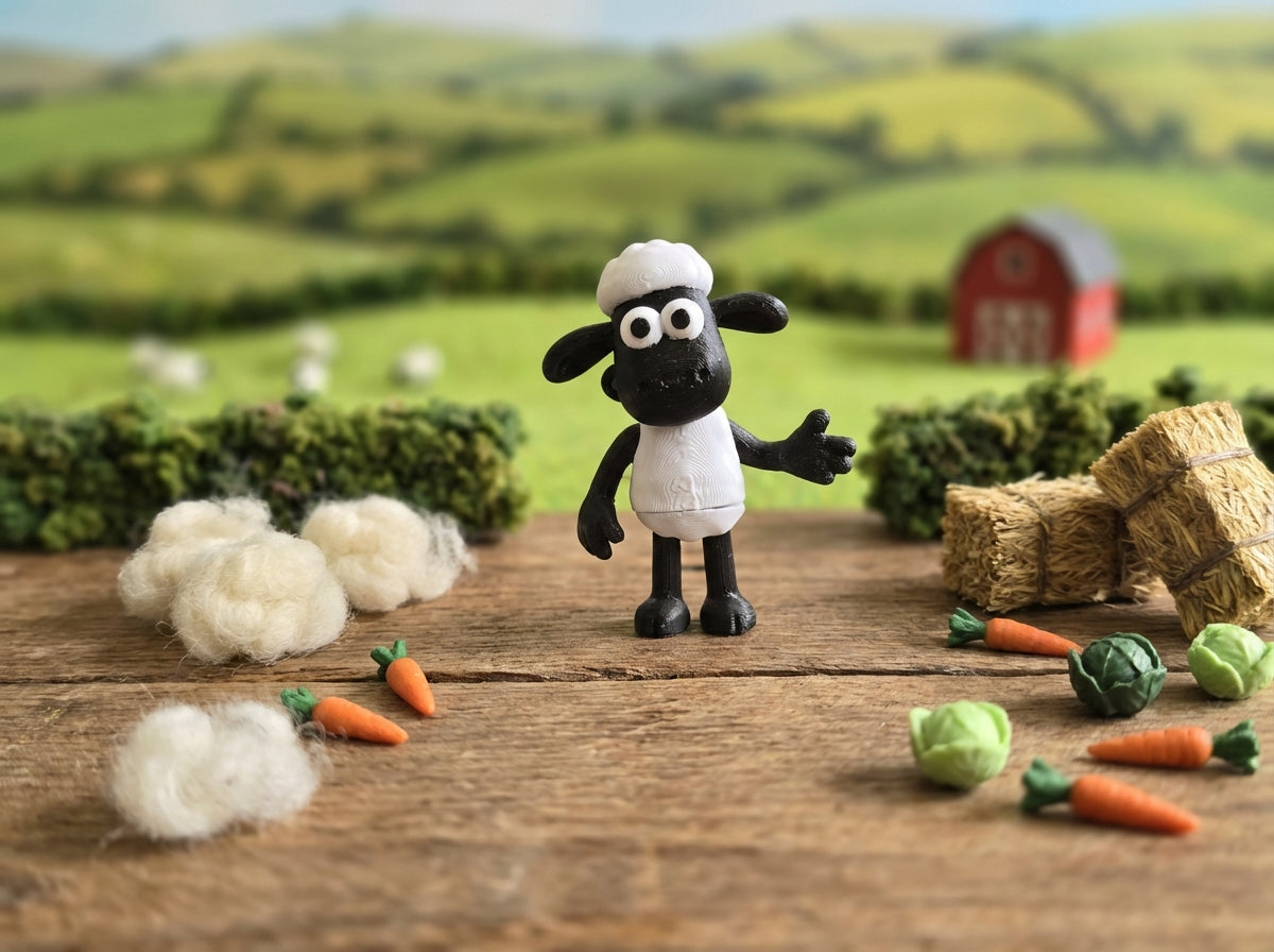 Flexi Shaun the Sheep Figurine - Articulated Desk Toy Collector Figure 1