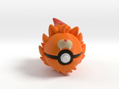 Pombon Pokeball - Custom Fire-Type Pokemon Inspired 3D Printed Collectible 2