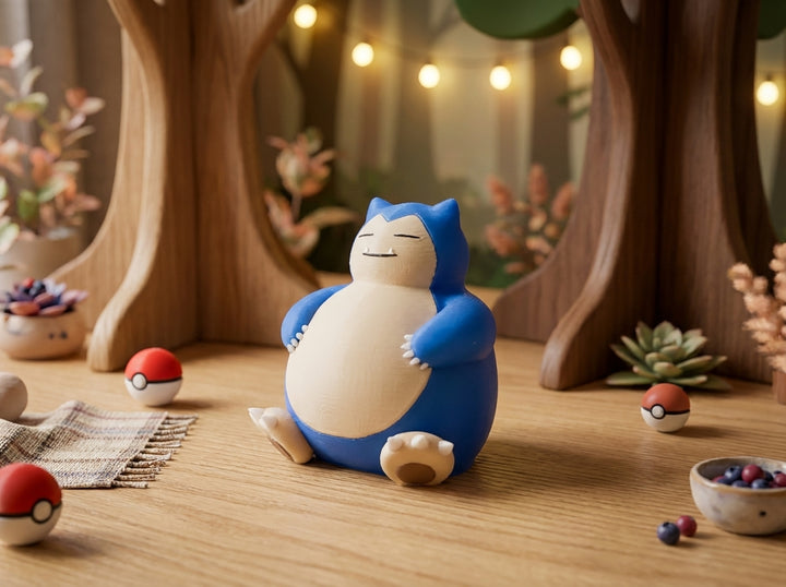 Snorlax Figurine, 3D Printed Pokemon Statue, Gaming Desk Decor