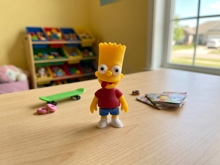 Flexi Bart Simpson Figurine - Articulated 3D Printed Desk Toy