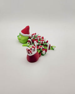 Grinch Dragon Articulated Figure - 3D Printed Christmas Decor 2