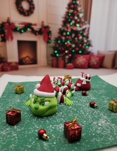 Grinch Dragon Articulated Figure - 3D Printed Christmas Decor 3