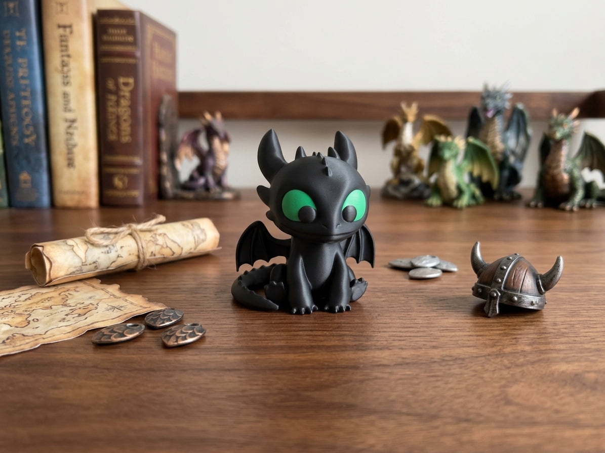 Toothless Figure - How to Train Your Dragon 3D Printed Statue 1