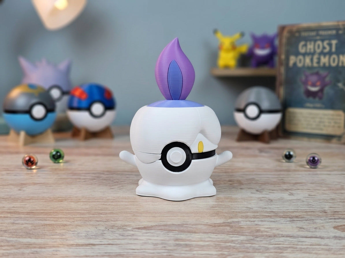 Litwick Pokeball - 3D Printed Pokémon Figure, Non-Functional Display Prop 1