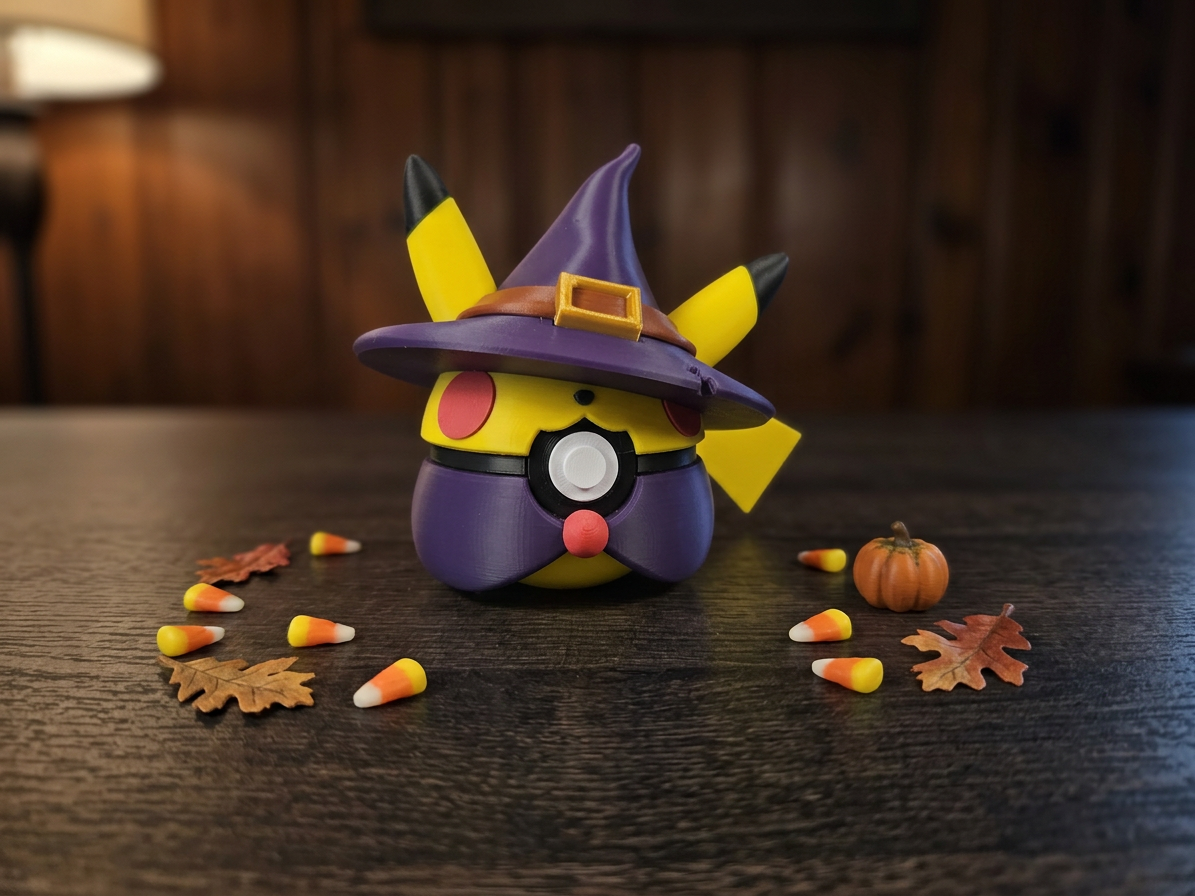Witch Pikachu Pokeball Figure - Pokemon Halloween Decor 1