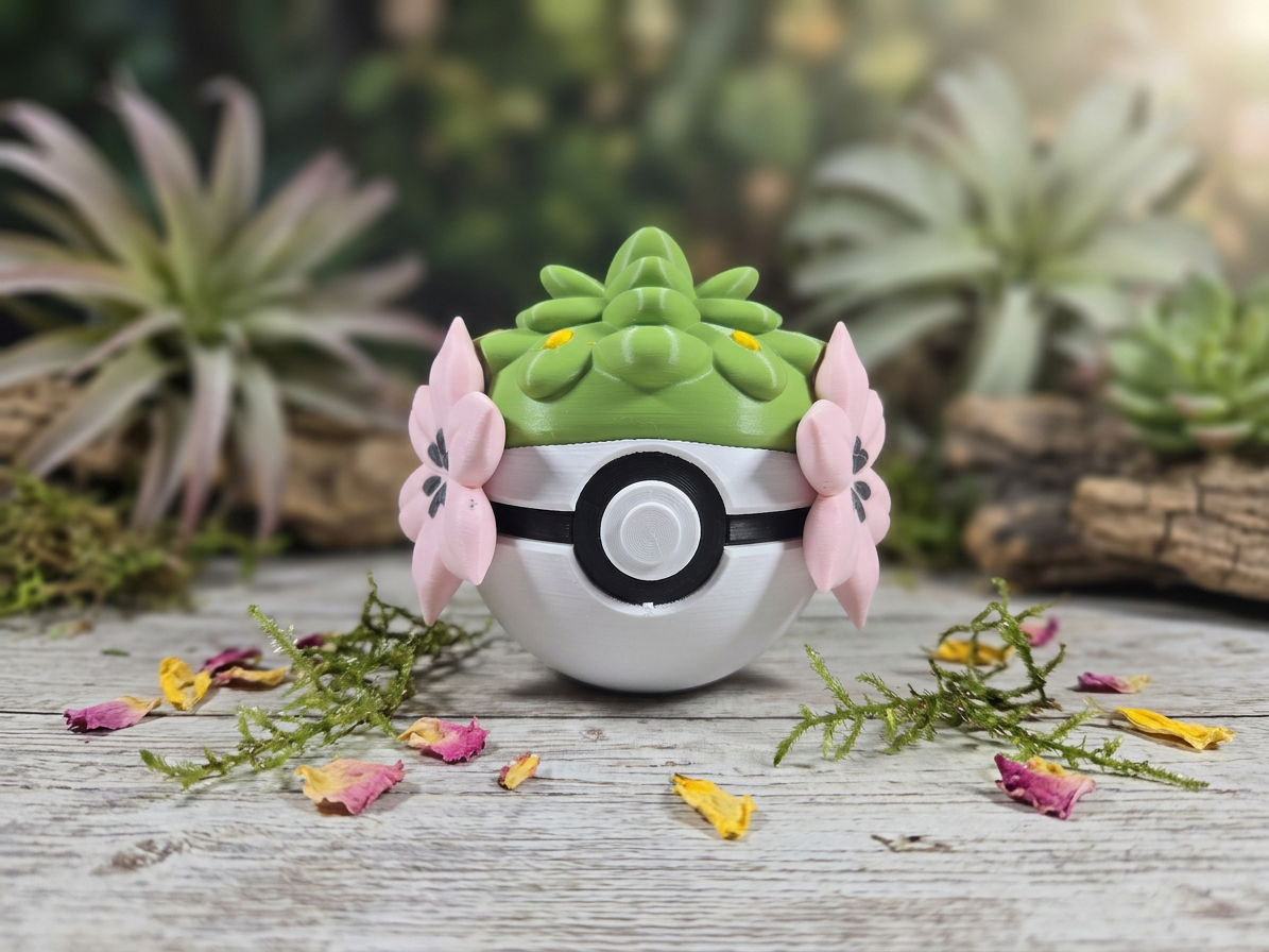 Shaymin Pokeball, 3D Printed Pokémon Display Replica, Non-Functional 1