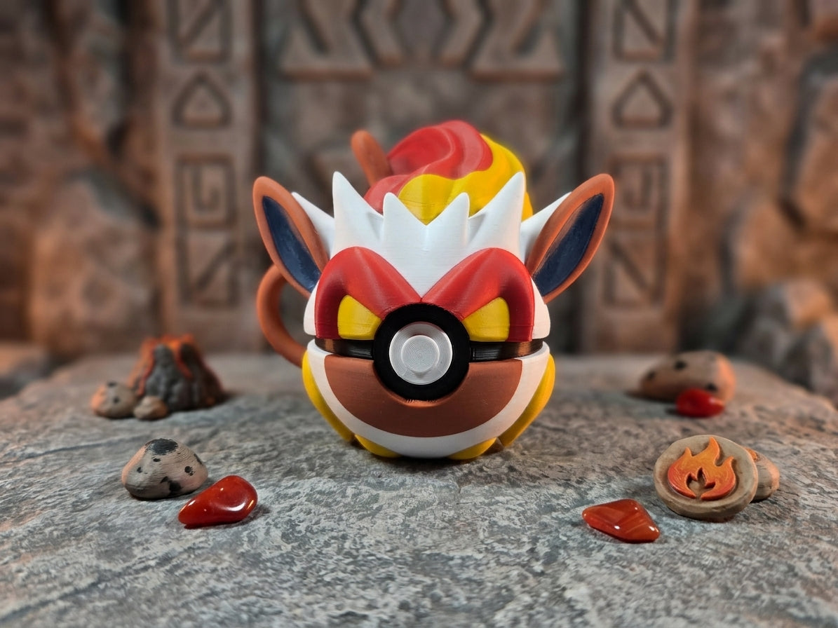 Infernape Pokeball Replica - 3D Printed Collector's Display Figure 1